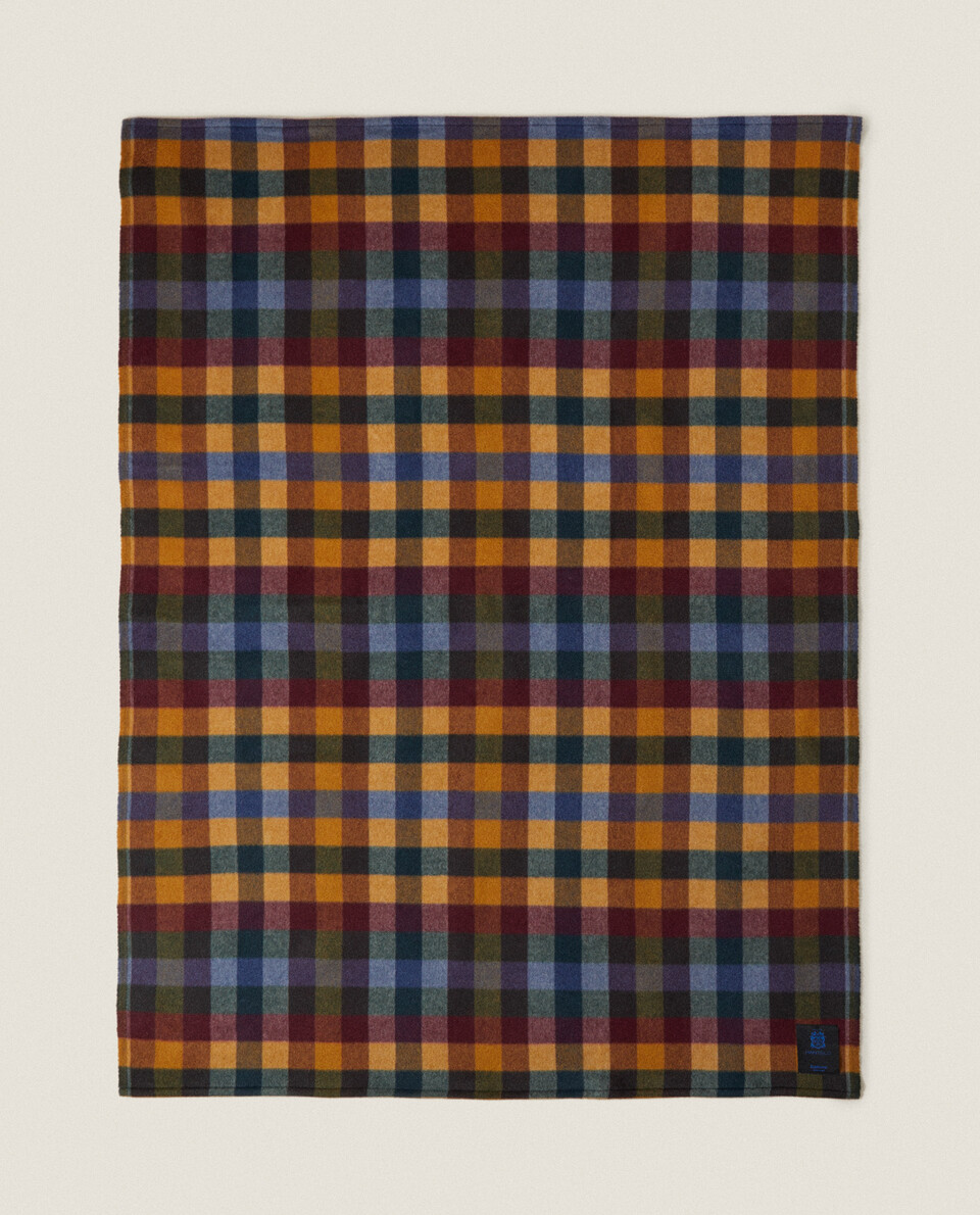 MULTICOLOURED CHECKED WOOL BLANKET Zara Home Worldwide