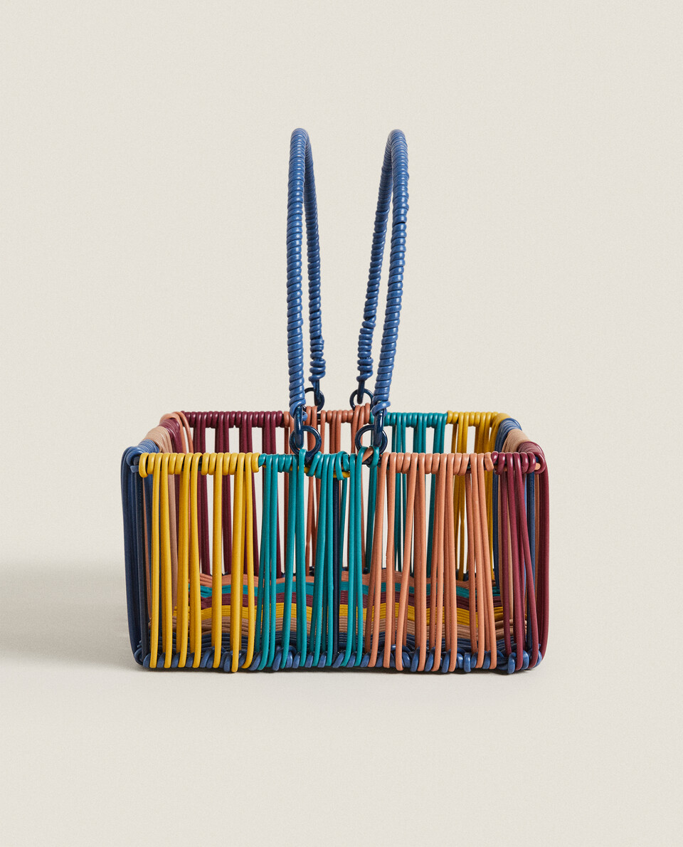 Cesto entran ado asa multicolorido zara home portugal