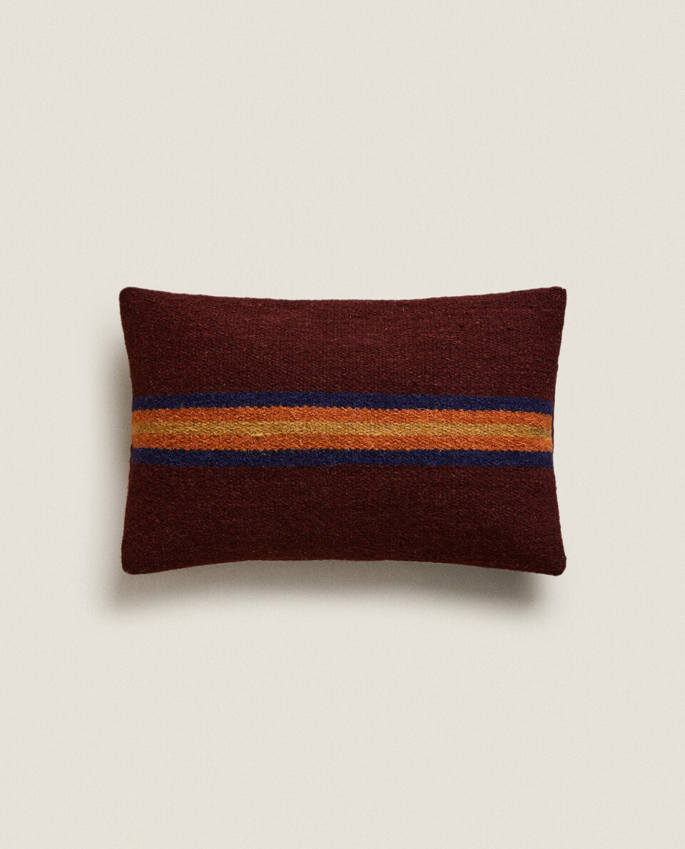 STRIPED WOOL CUSHION COVER
