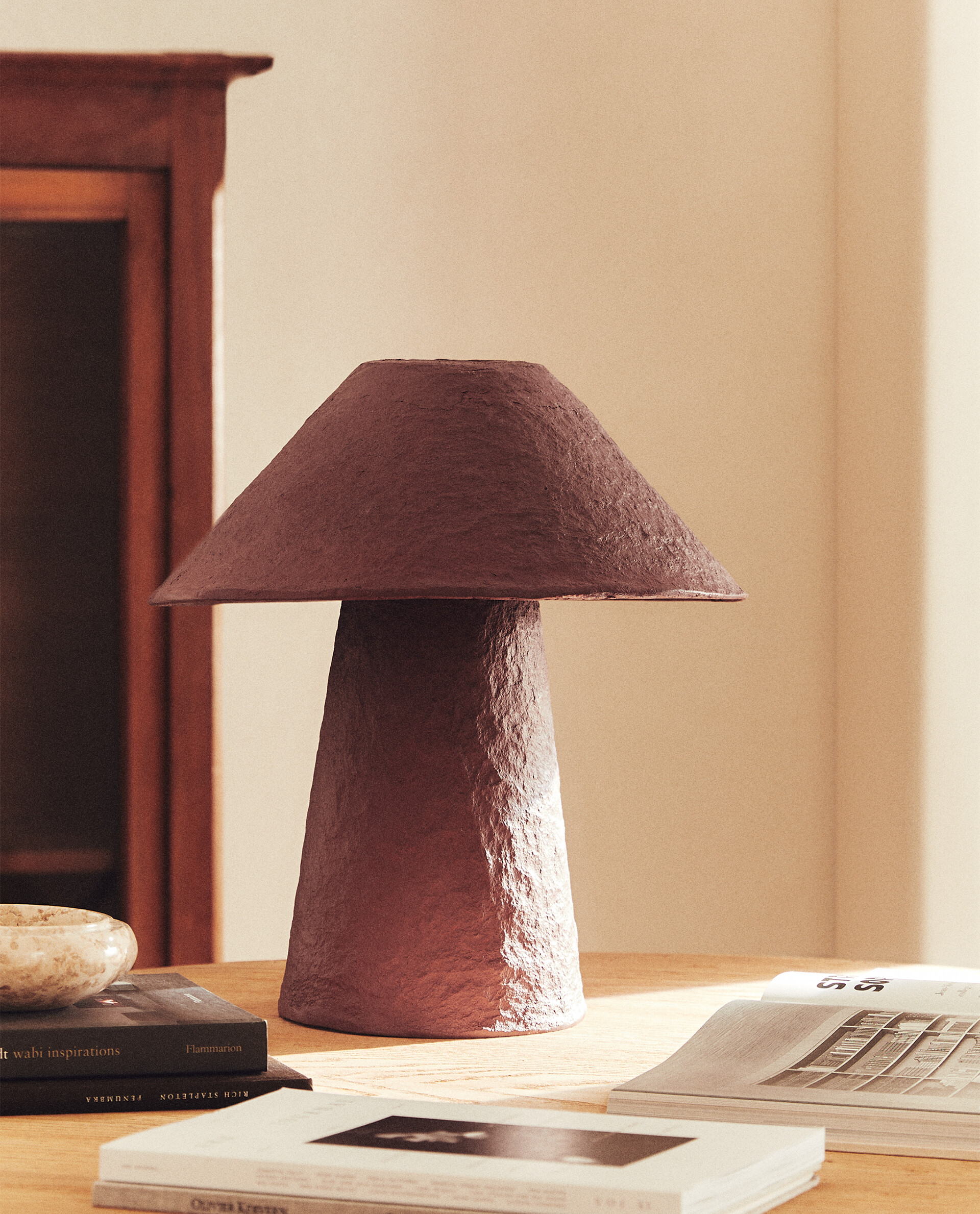 Papier mache store table lamp