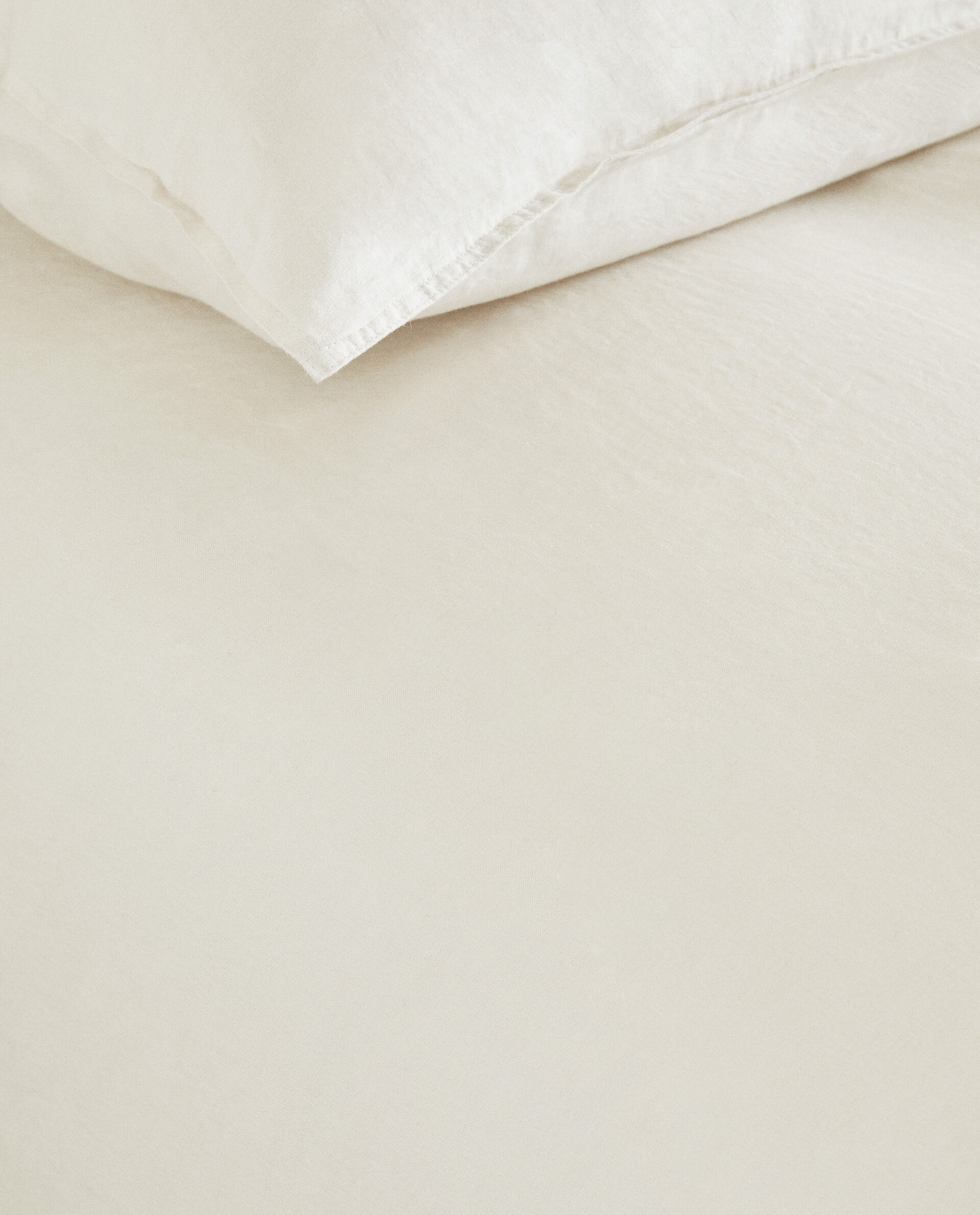 Sábana bajera algodón lavado (140 cm) Linette Beige - Ropa de cama - Eminza