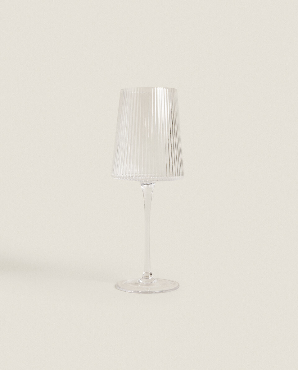 CONICAL WINE GLASS WITH LINES Zara Home United States of America