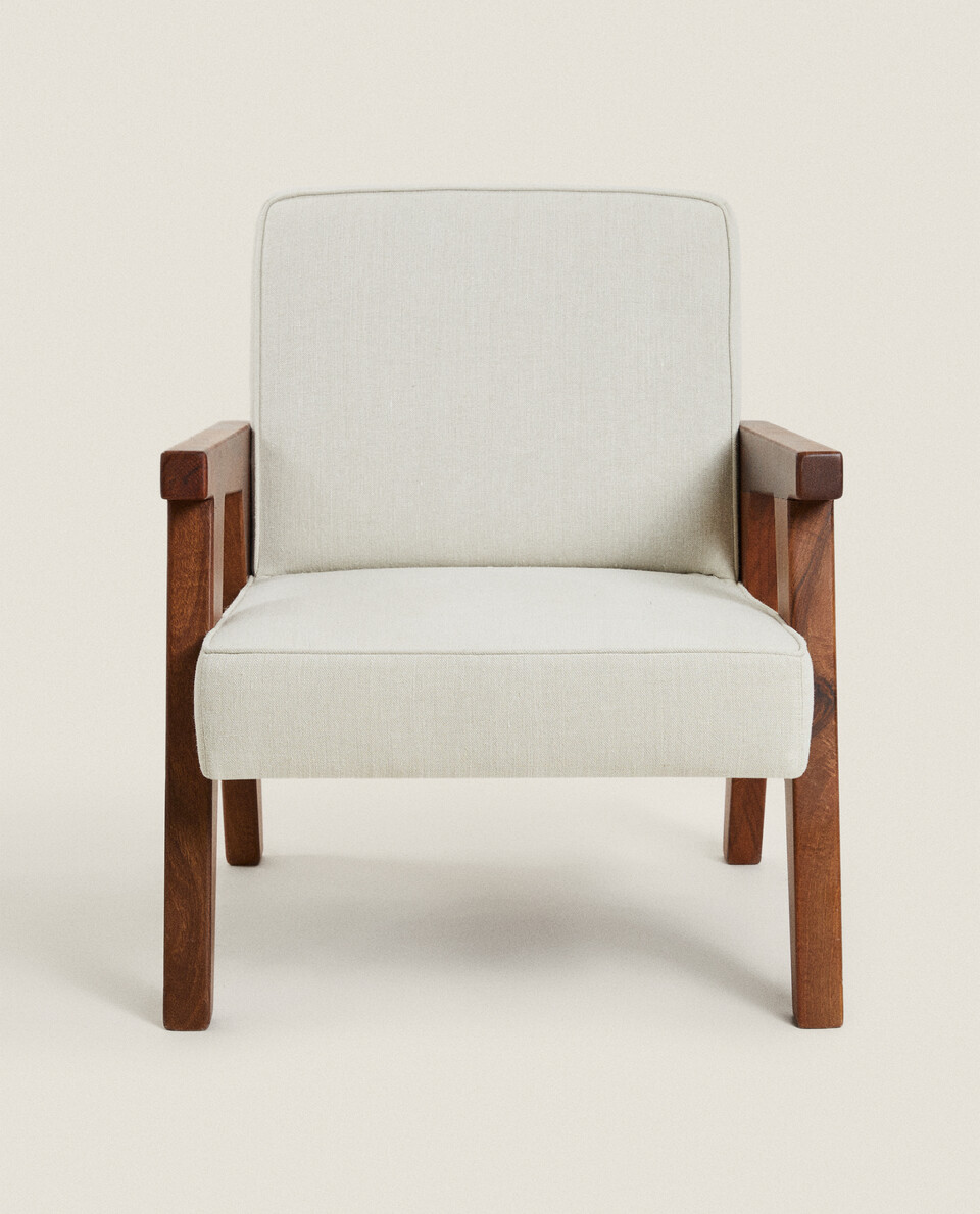 ZARA HOME BY BLASCO UPHOLSTERED WALNUT ARMCHAIR | Zara Home United Kingdom