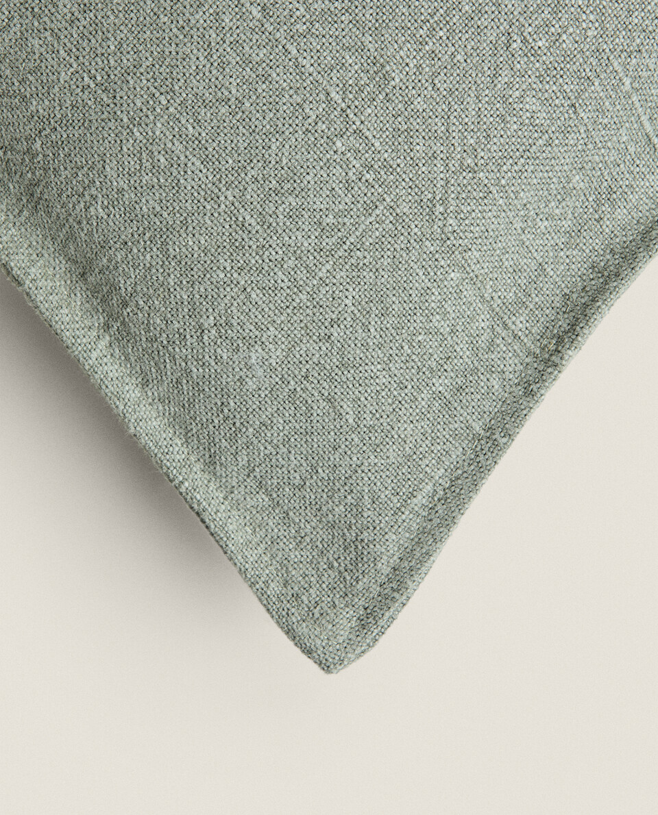 LINEN CUSHION COVER WITH TOPSTITCHING