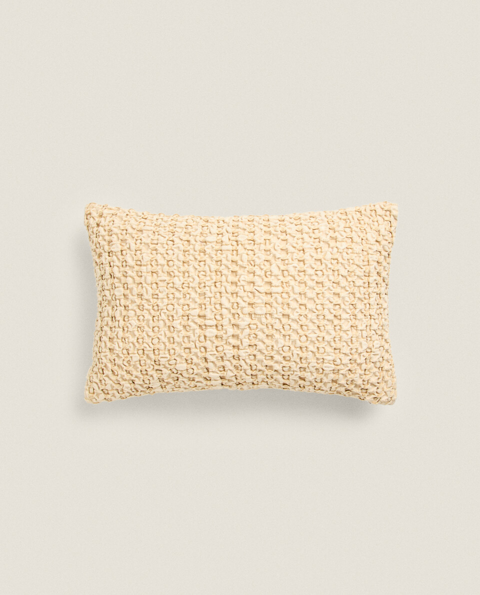 WAFFLEKNIT CUSHION COVER Zara Home UAE ABU DHABI/AL AIN/RAS AL