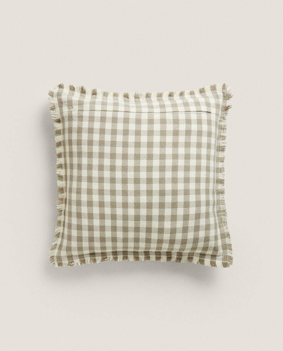 GINGHAM CHECK CUSHION COVER