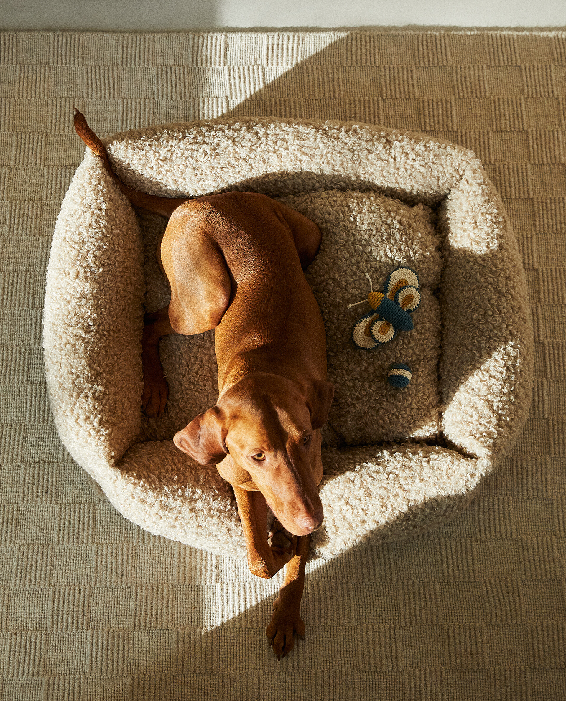 Faux sheepskin dog outlet bed