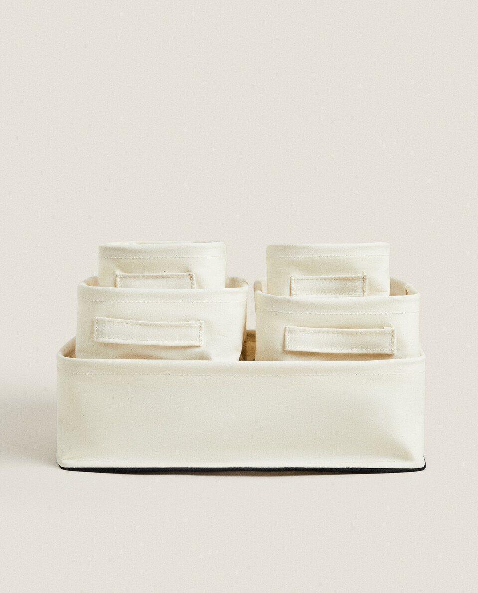 קופסה ארגונית מכותנה הצג הכול SALE בגדים ונעליים Zara Home