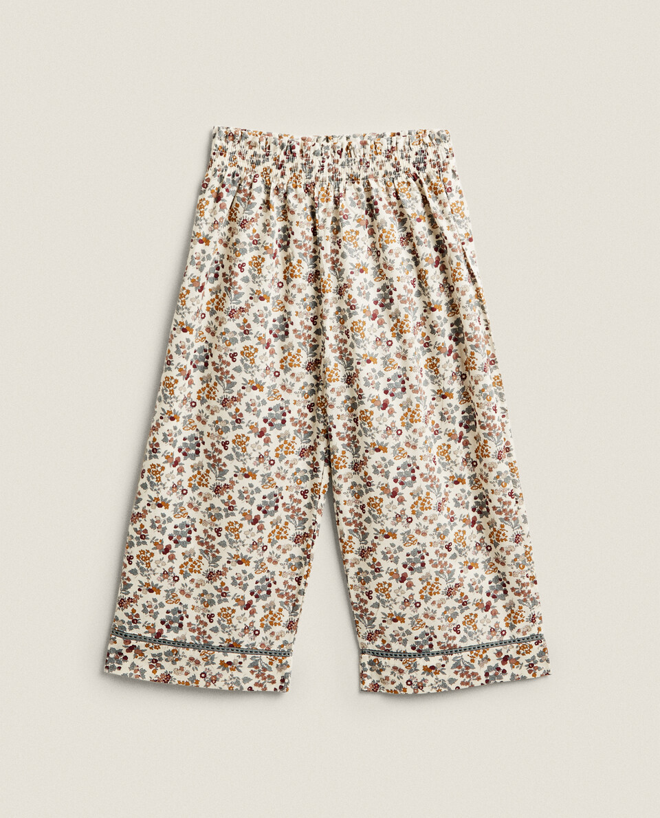 FLORAL PRINT FABRIC CHILDREN'S TROUSERS