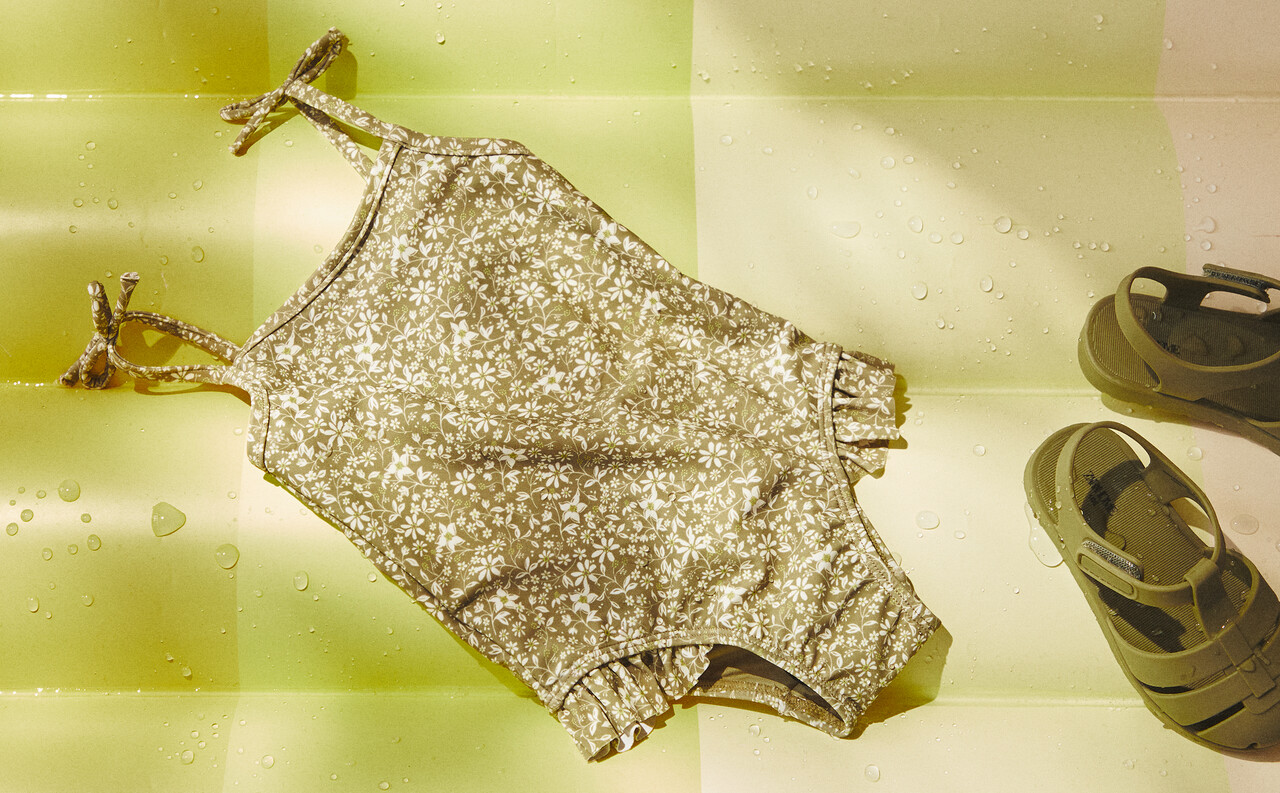 KIDS PUFF SLEEVE OFF SHOULDER BIKINI SET A CERAMIC GARDEN