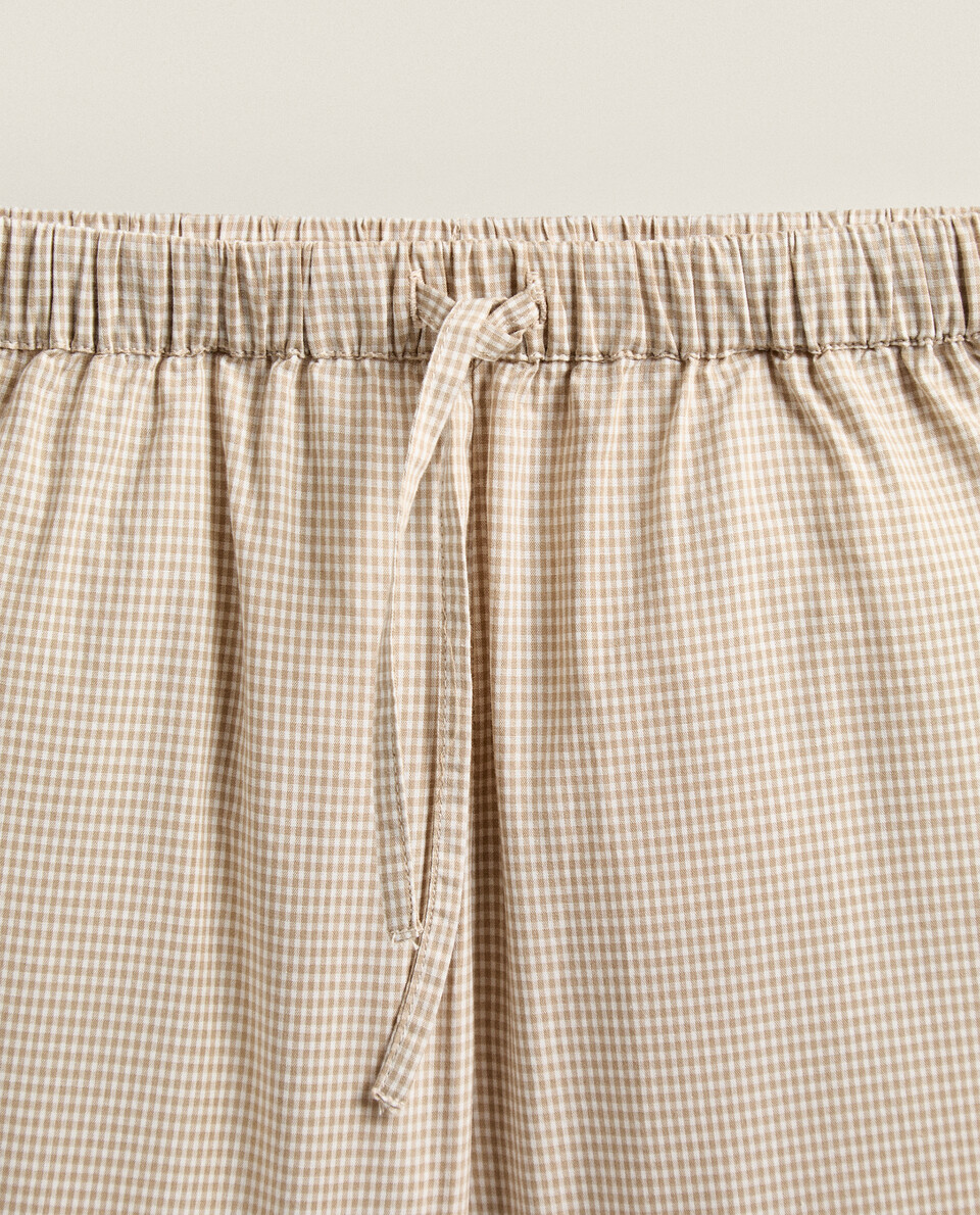CHILDREN’S GINGHAM COTTON TROUSERS