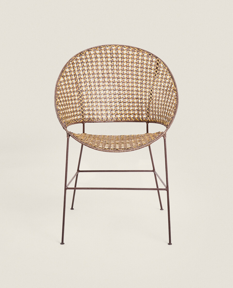RATTAN CHAIR WITH METAL FRAME
