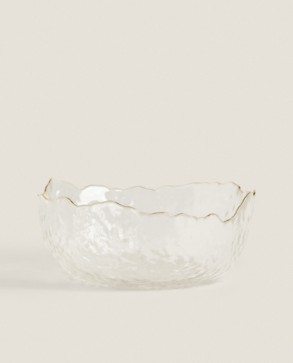 Saladeira de vidro com borda zara home brasil