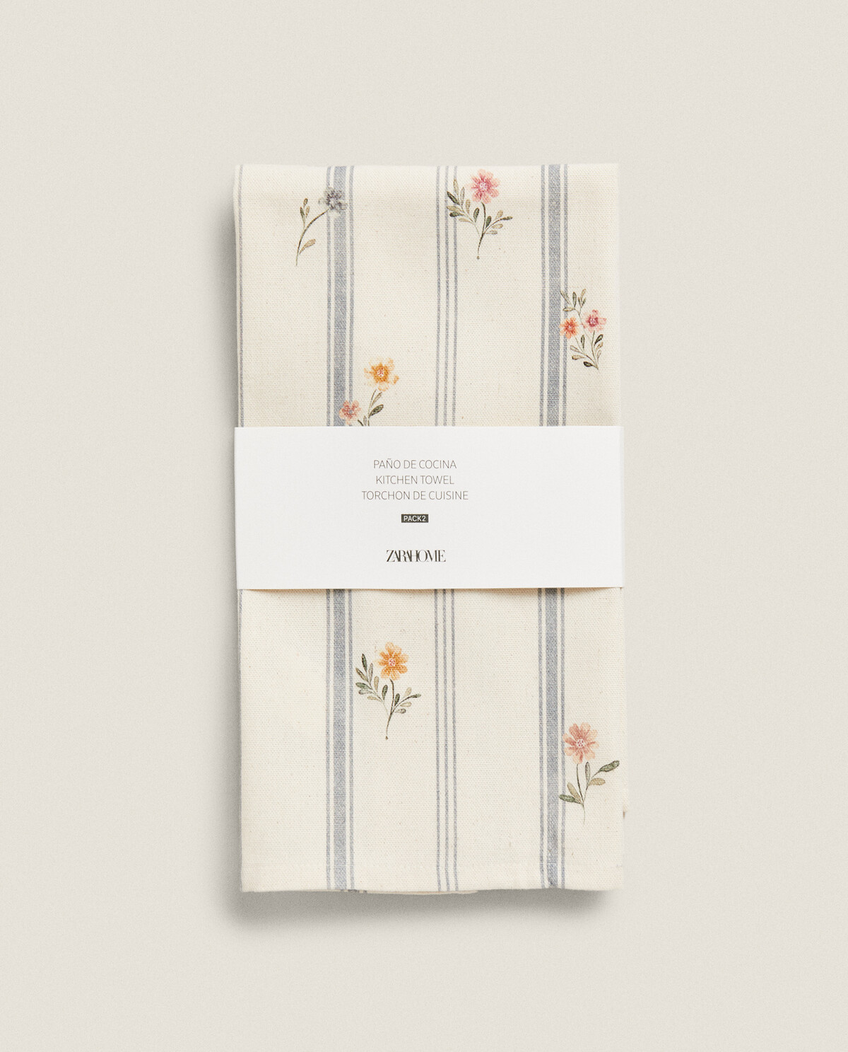 FLORAL PRINT TEA TOWELS PACK OF 2 Zara Home Morocco