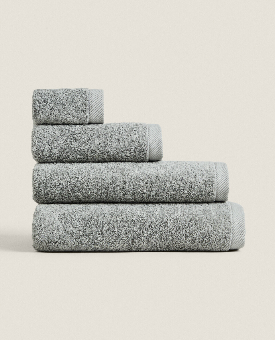 Set 2 Asciugamani Bagno Cotone Verde - Stile Country Con Balza Elegante - Foto 10