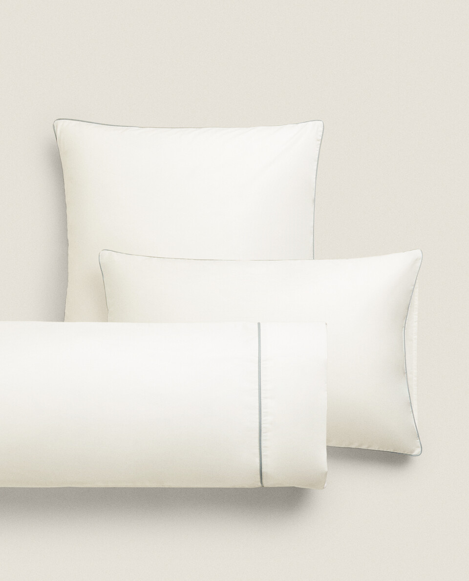 PILLOWCASE WITH COLOURED PIPING DETAIL Zara Home UAE ABU DHABI/AL