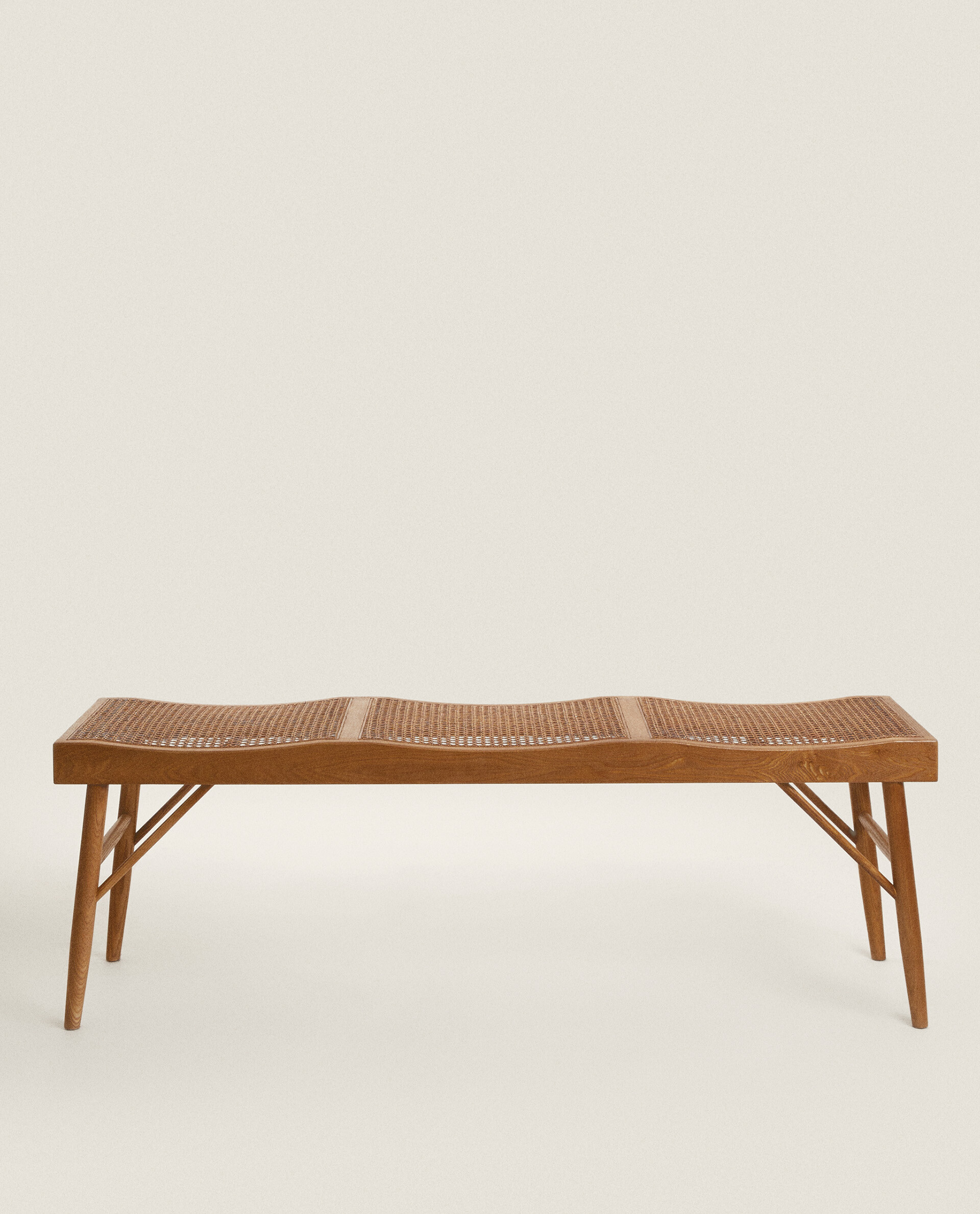 Wicker and shop wood bench