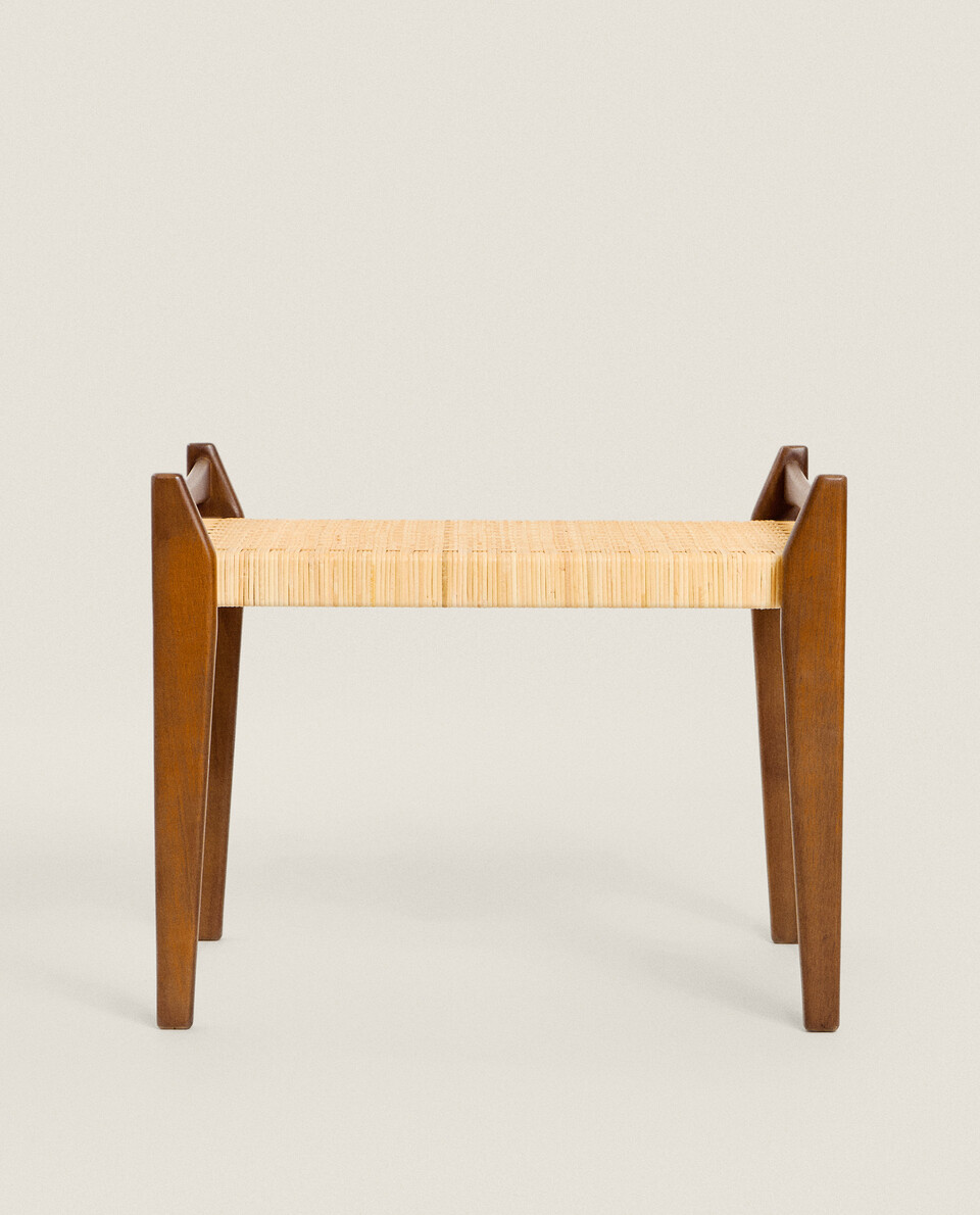 WOOD AND RATTAN BENCH Zara Home France