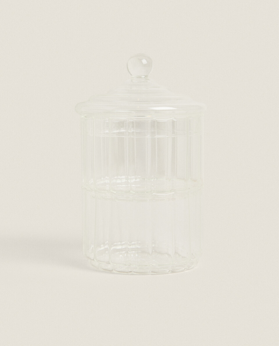 BOROSILICATE GLASS DOUBLE-HEIGHT JAR WITH LID