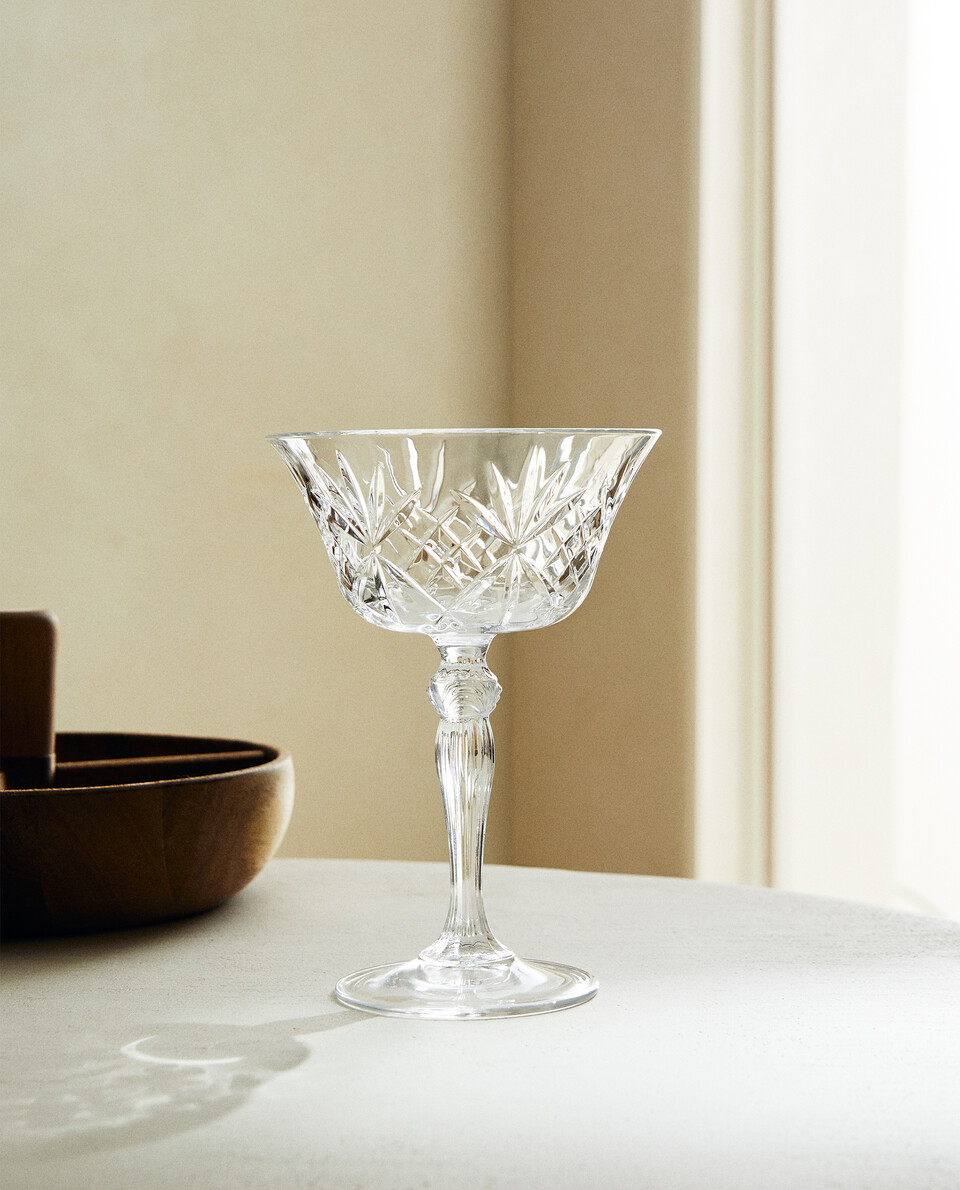 FACETED CRYSTALLINE COCKTAIL GLASS