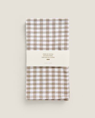 3-pack Cotton Tea Towels - Brown/checked - Home All