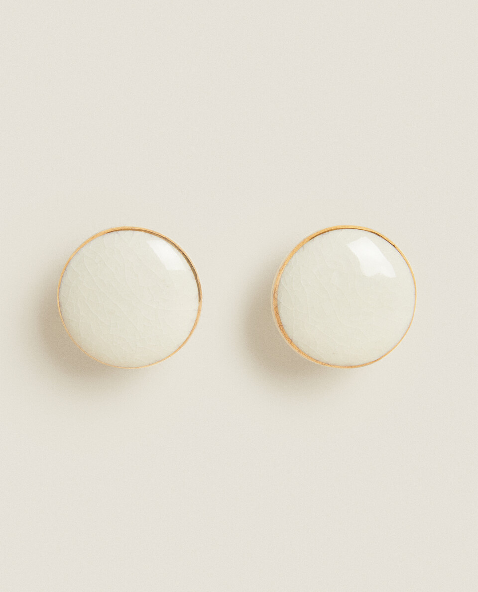 GOLD AND WHITE DOOR KNOB (PACK OF 2)