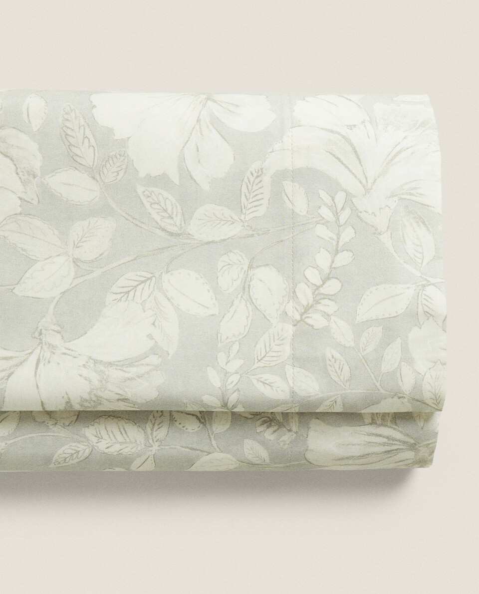 Floral print flat sheet zara home uae abu dhabi al ain ras al khaimah 