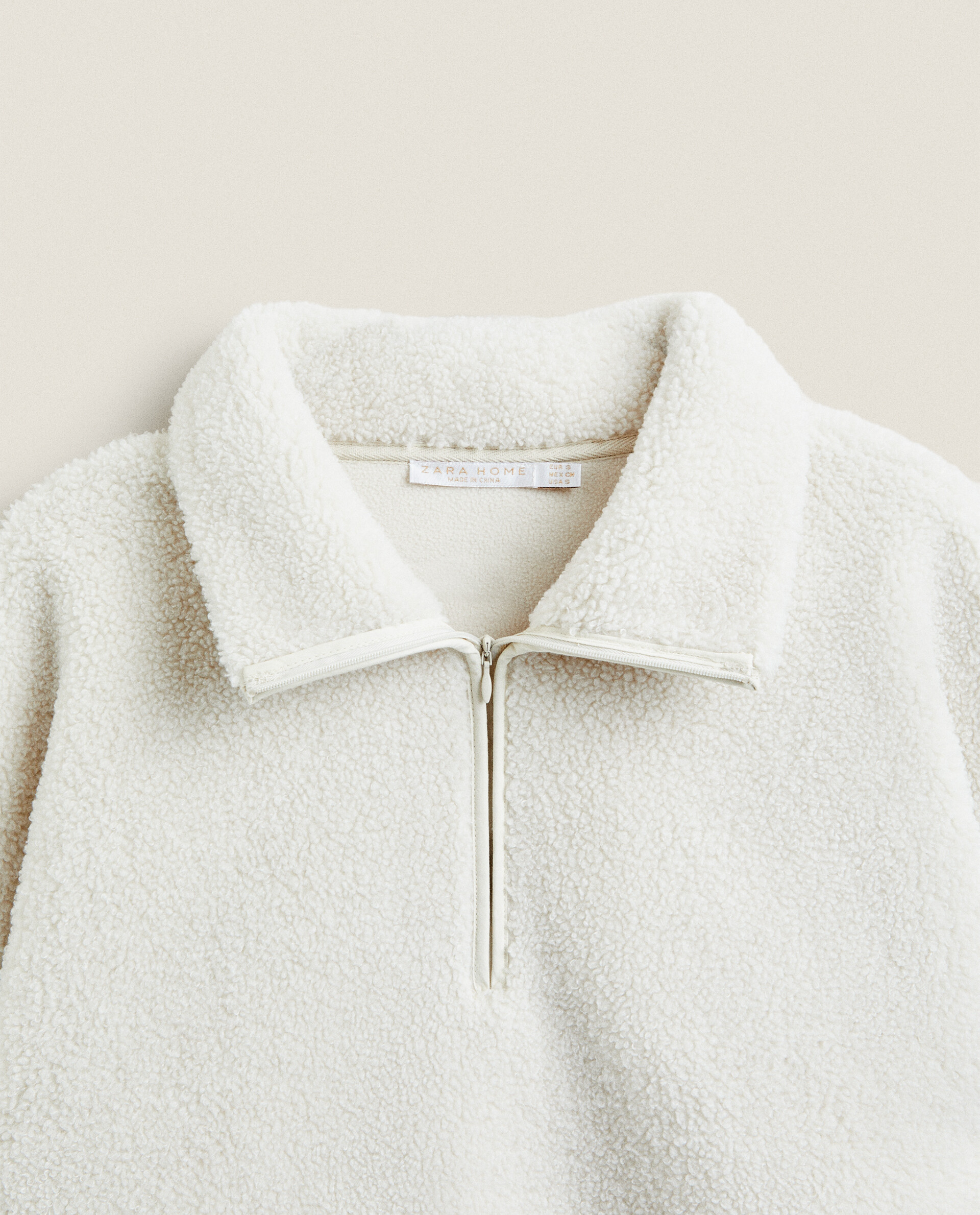 Faux shearling zip pullover sale