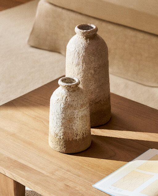White Textured Ceramic Vases