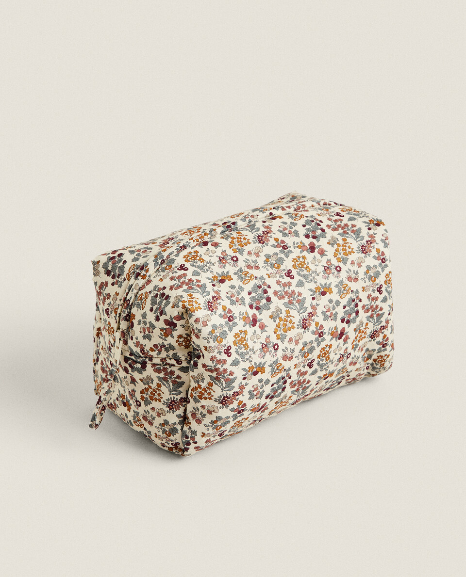 FLORAL PRINT FABRIC CHILDREN’S TOILETRY BAG