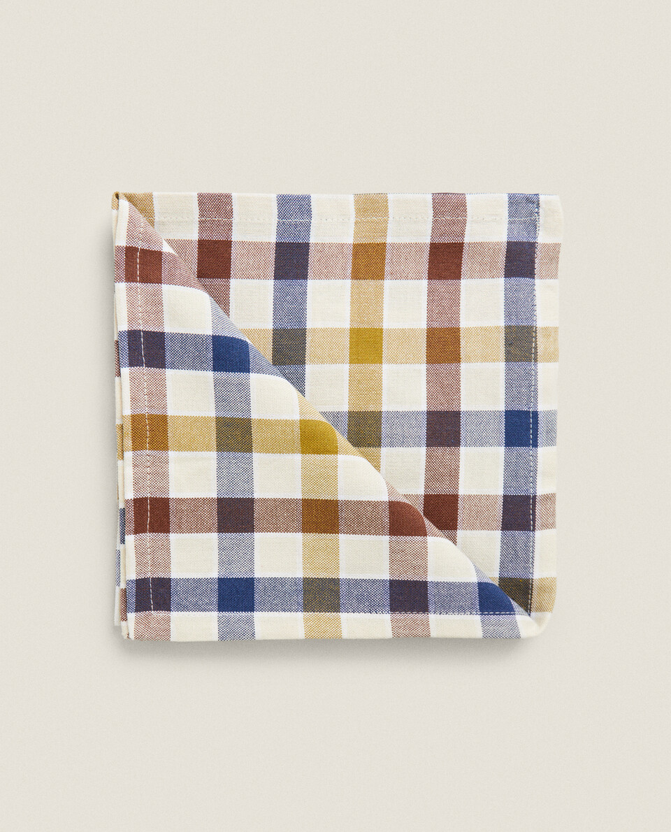 CHECK COTTON NAPKINS (PACK OF 2) Zara Home UAE ABU DHABI/AL AIN/RAS