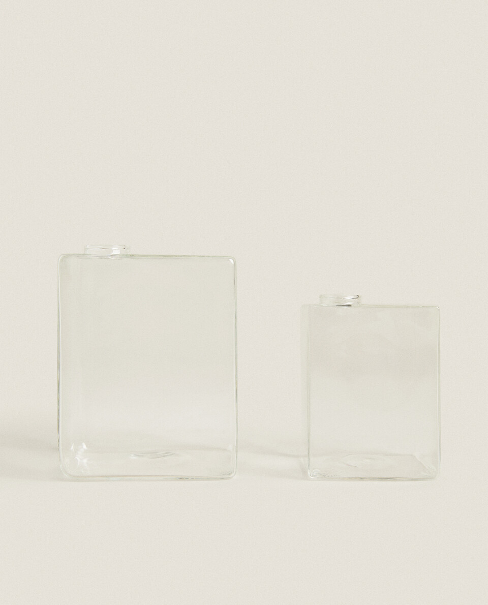 SQUARE GLASS VASE Zara Home United Kingdom