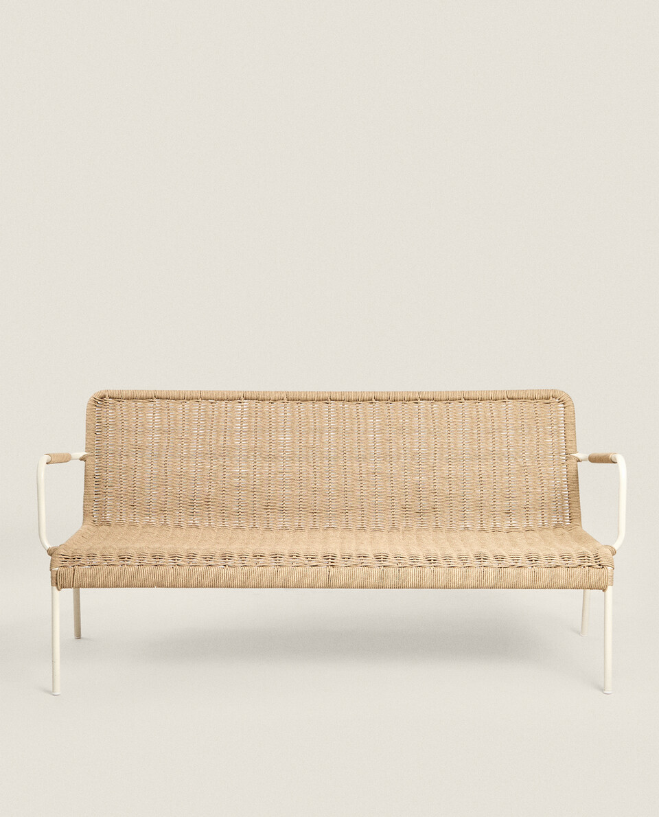 WOVEN OUTDOOR BENCH WITH BACK | Zara Home United States of America