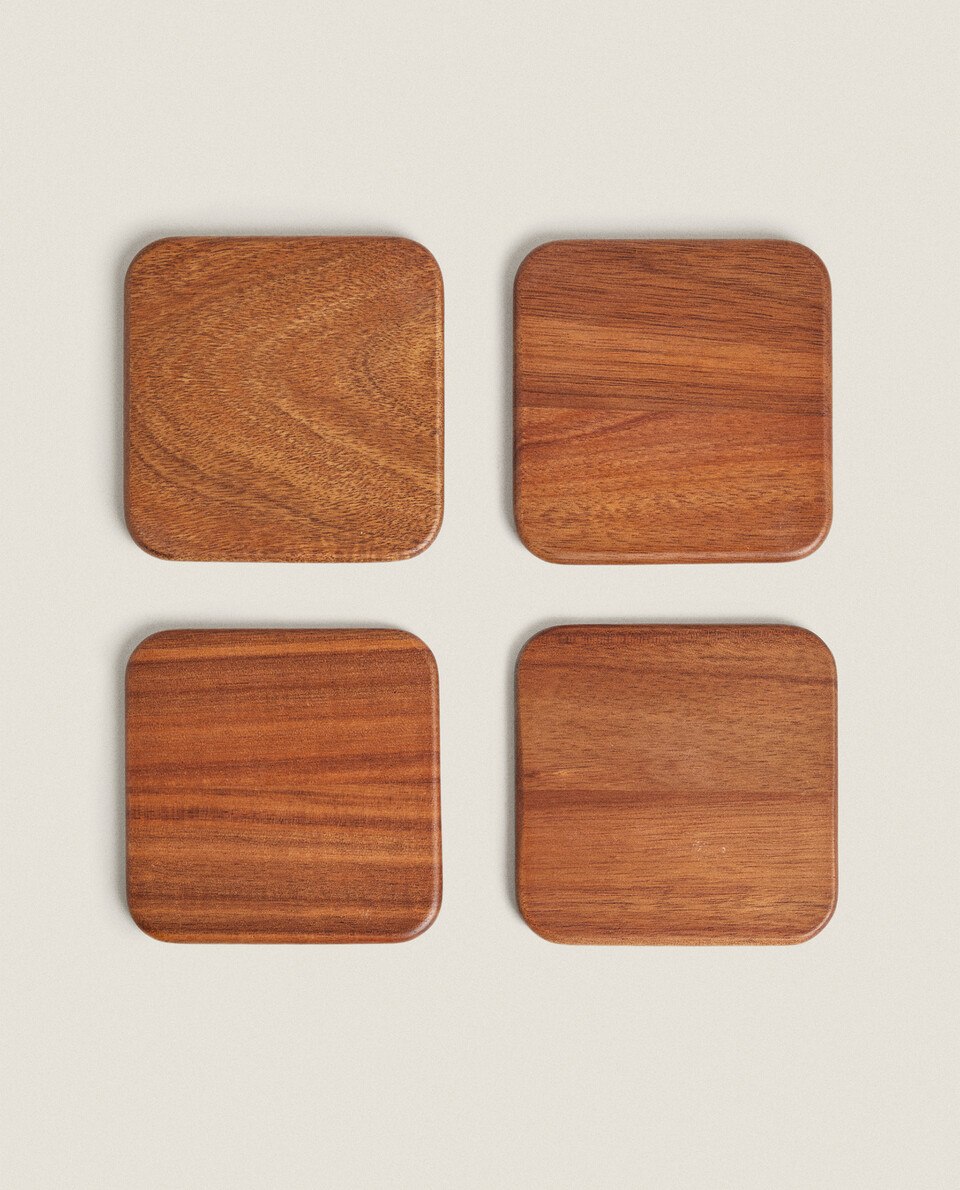 Round Brown Wooden Coaster Set, For Home at Rs 450/set in Nagina