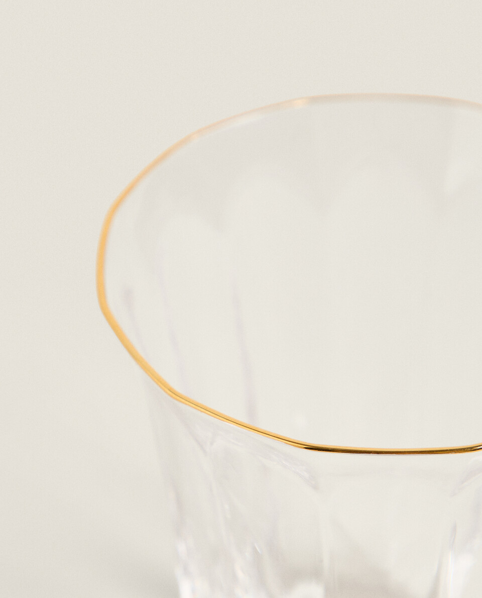 GLASS TUMBLER WITH GOLD RIM