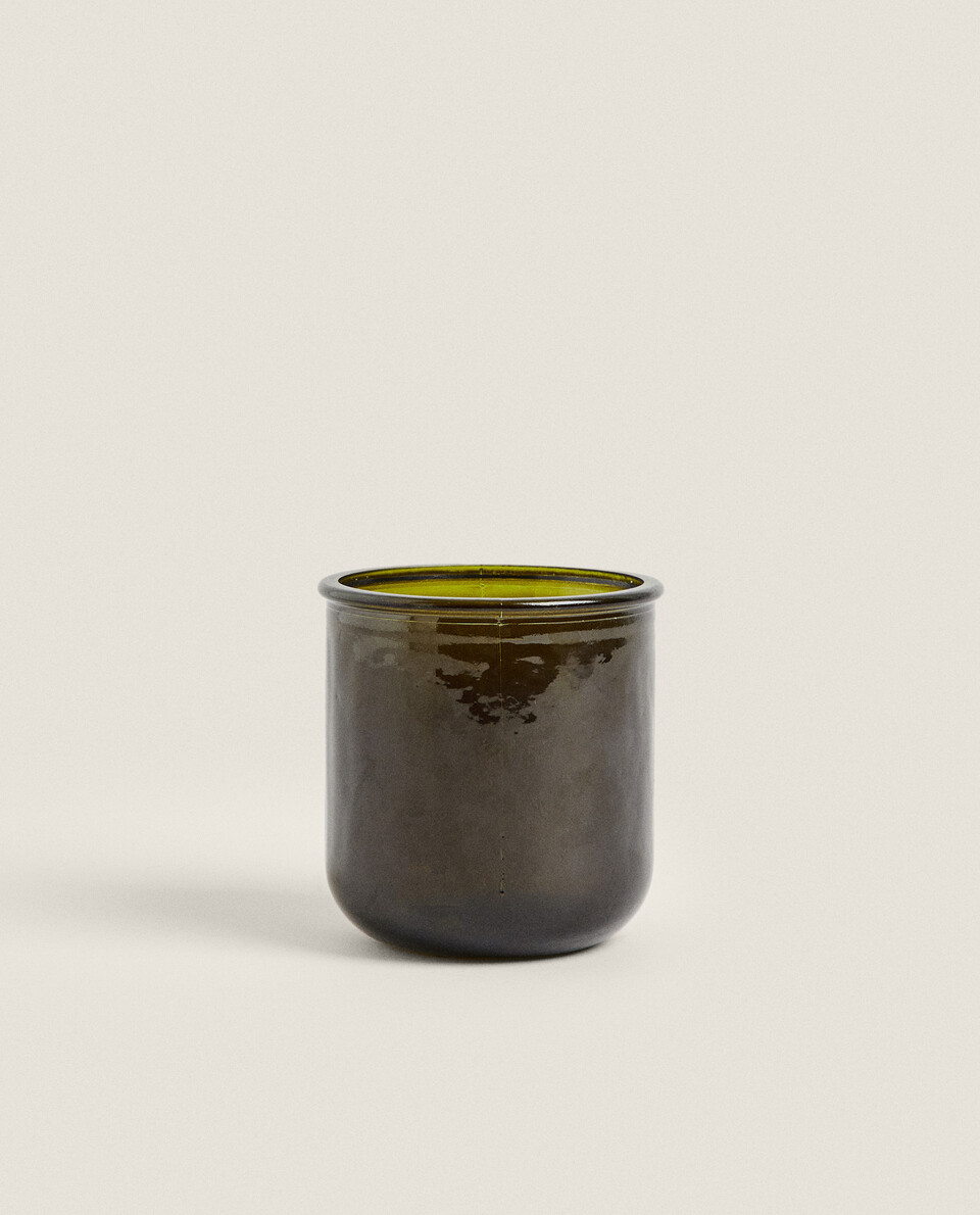 OLIVE GREEN GLASS BATHROOM TUMBLER Zara Home UAE ABU DHABI/AL AIN/RAS ALKHAIMAH‎