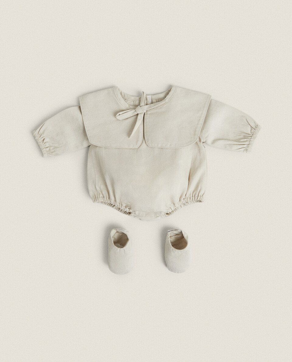 DOLL ROMPER AND SHOES SET