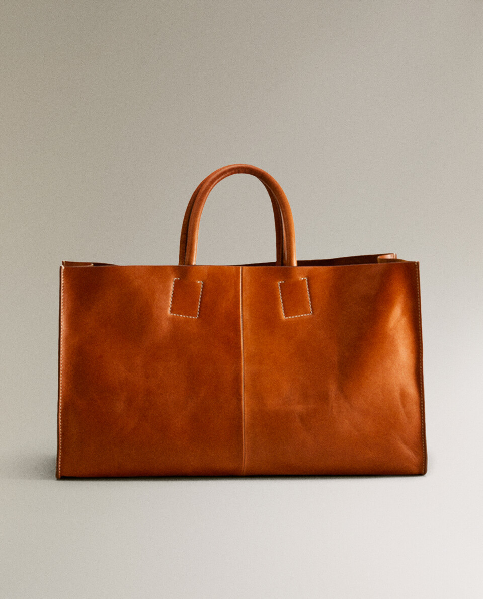 LEATHER TOTE BAG | Zara Home United States of America