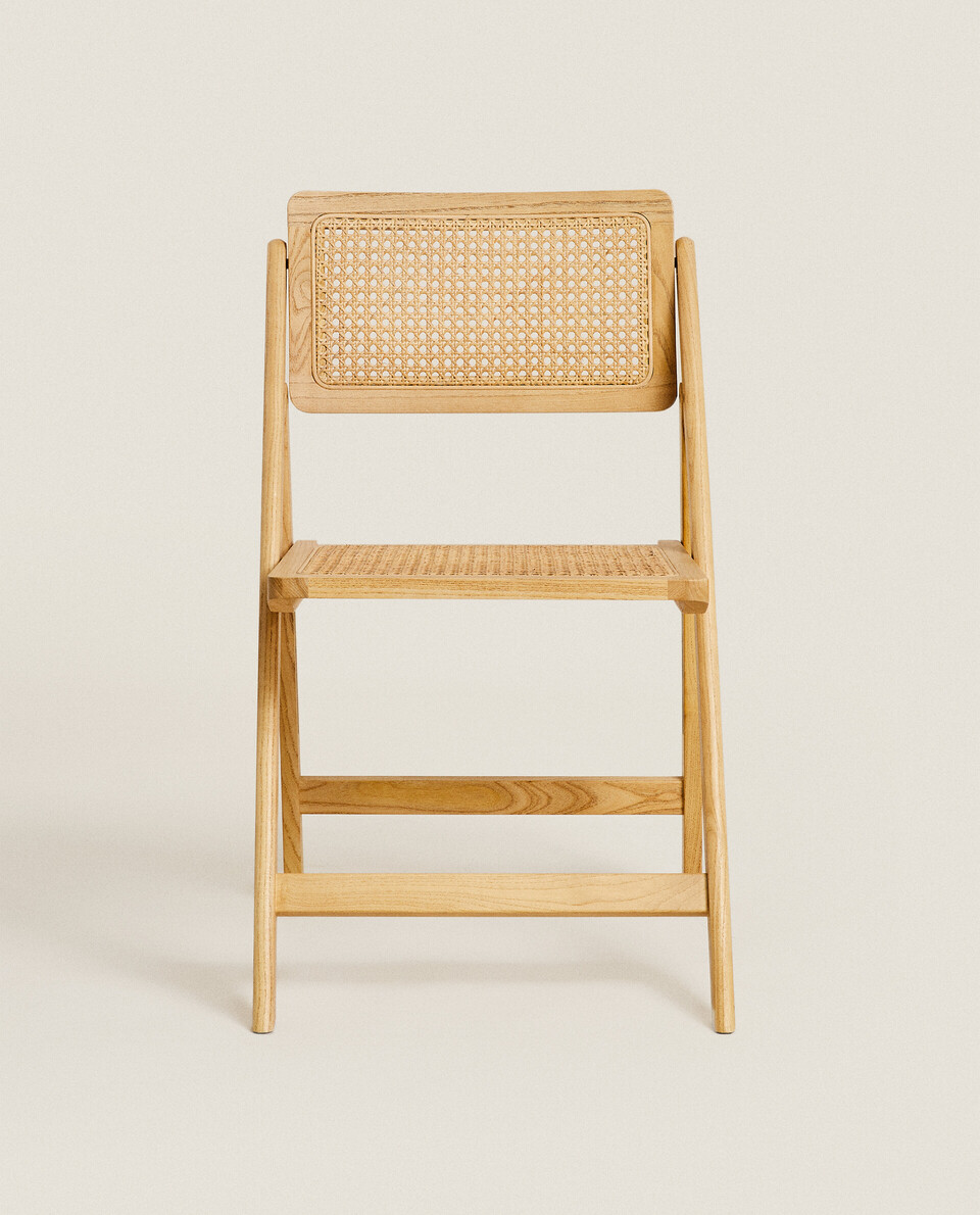 最終値下げ　ZARA  ザラホーム　ダイニングチェア(2021年製終売) ウッド＆ラタン フォールディング チェア | Zara Home 日本/Japan