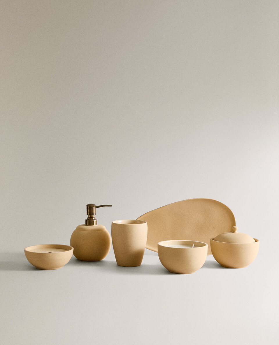 BEIGE CERAMIC BATHROOM SET | Zara Home España