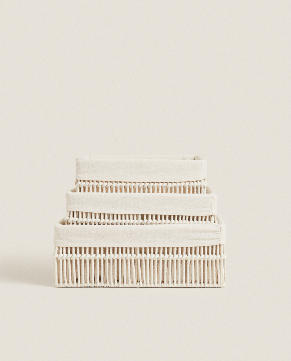 COTTON LINED BASKETS - Storage - NEW COLLECTION - BATHROOM - BASKETS AND BOXES | Zara Home UAE ...