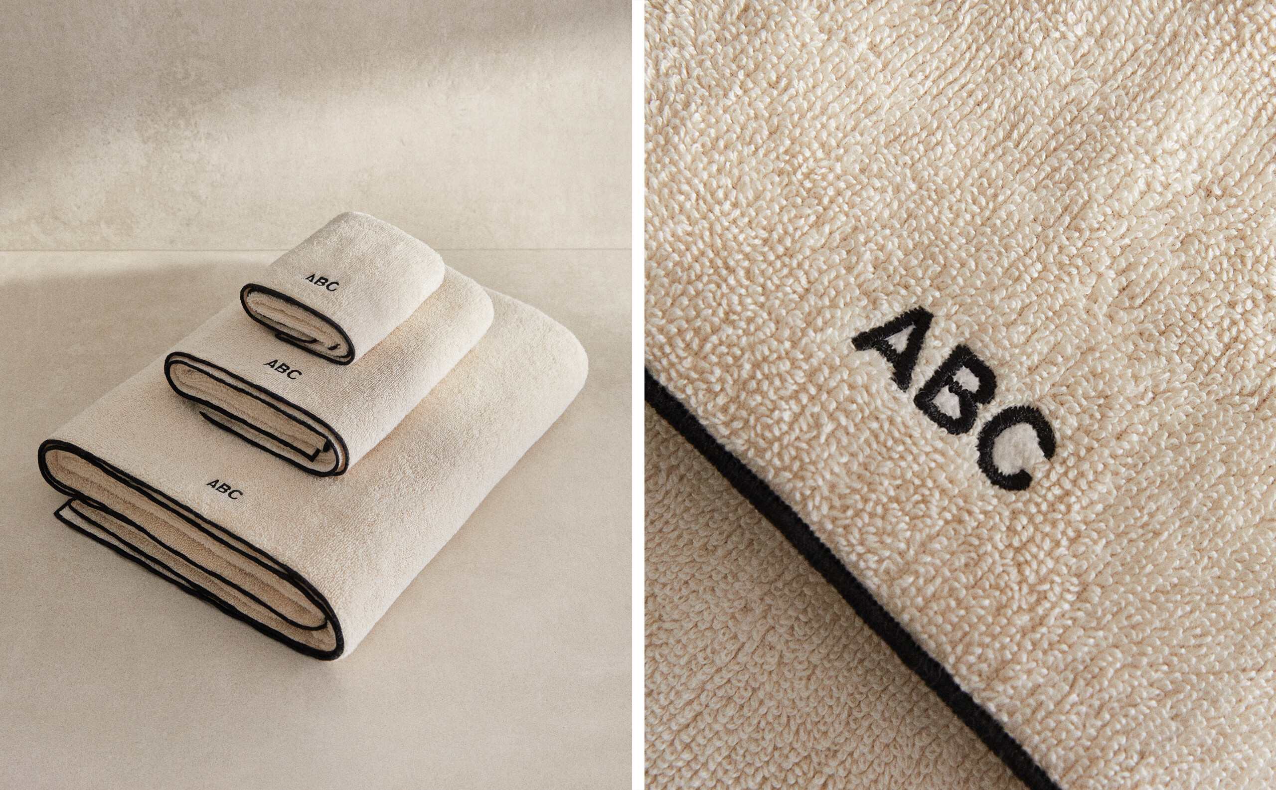 COTTON TOWEL WITH OVERLOCK