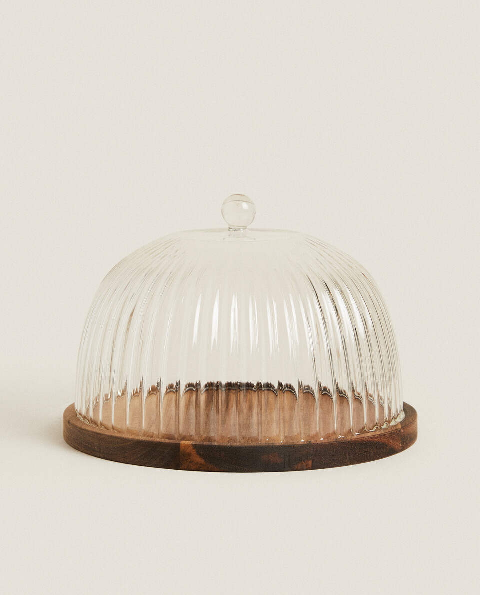 BOROSILICATE WOODEN CHEESE DOME | Zara Home United States of America