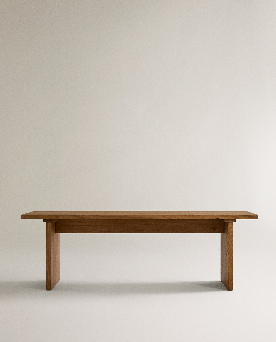 ELM WOOD BENCH WITH SHELVES | Zara Home Deutschland
