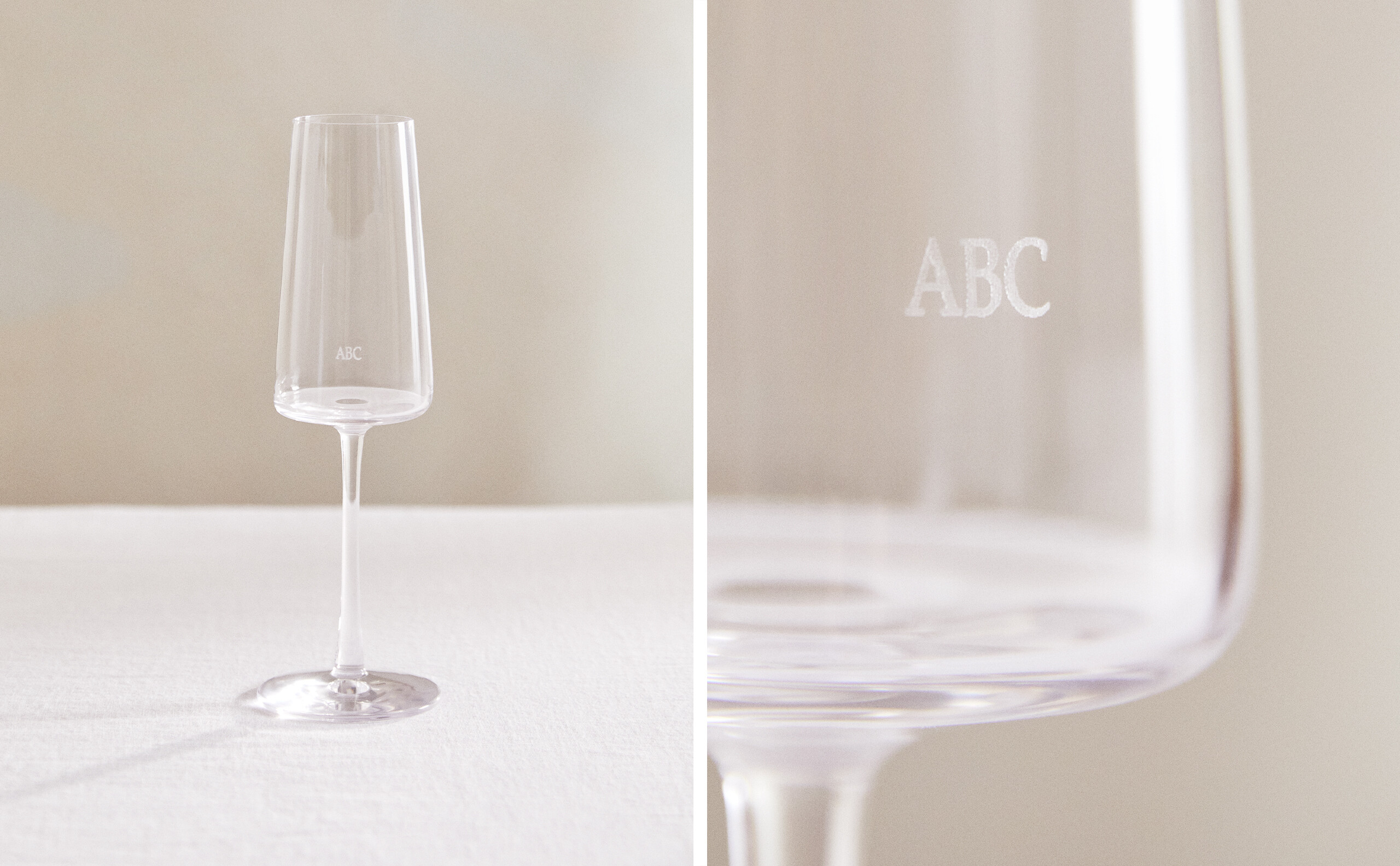 CONICAL CRYSTALLINE FLUTE GLASS