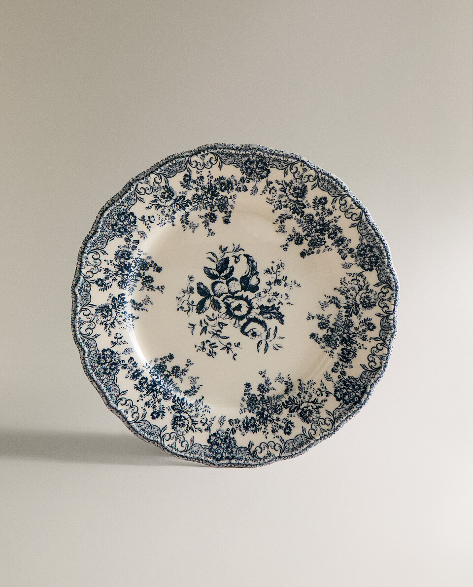 FLORAL EARTHENWARE DINNER PLATE | Zara Home United States of America