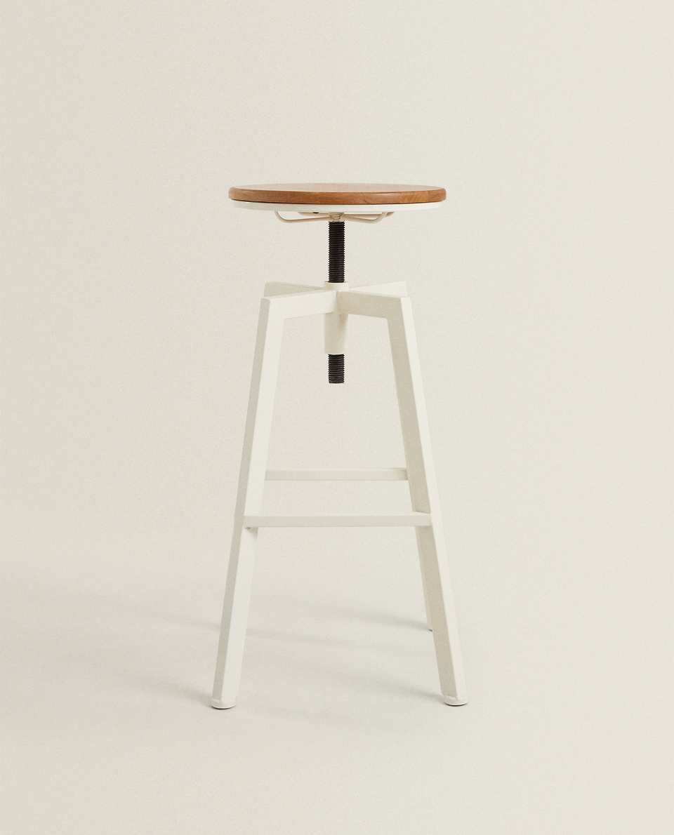 【希少】Snap-on スツール ZARA  回転式ウッド＆メタル ウッド＆メタル 回転式ハイスツール | Zara Home 日本/Japan