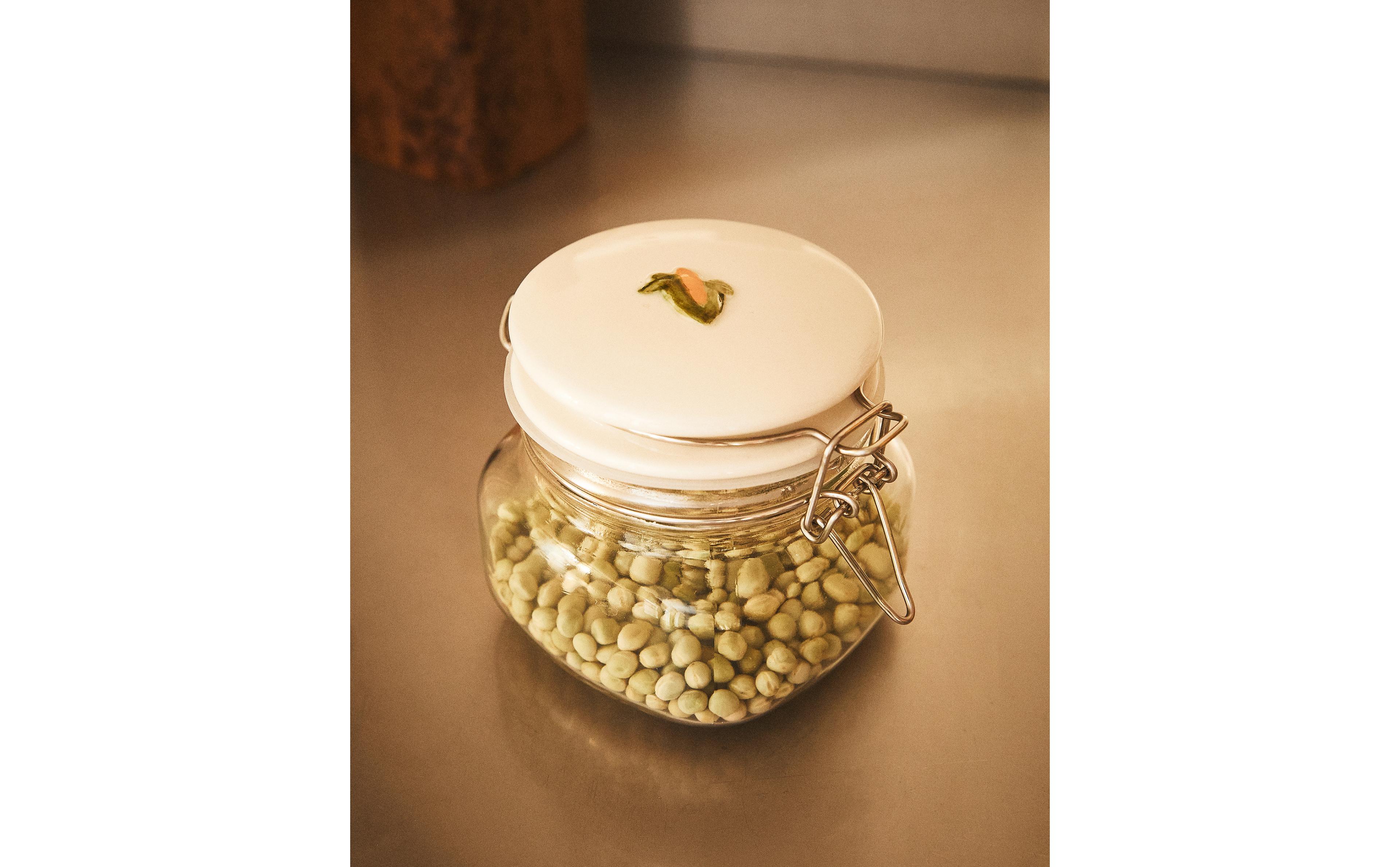 GLASS KITCHEN JAR WITH CERAMIC LID