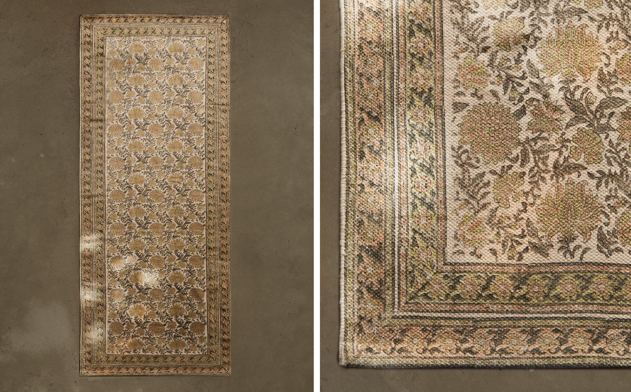 COTTON FLORAL PRINT RUG