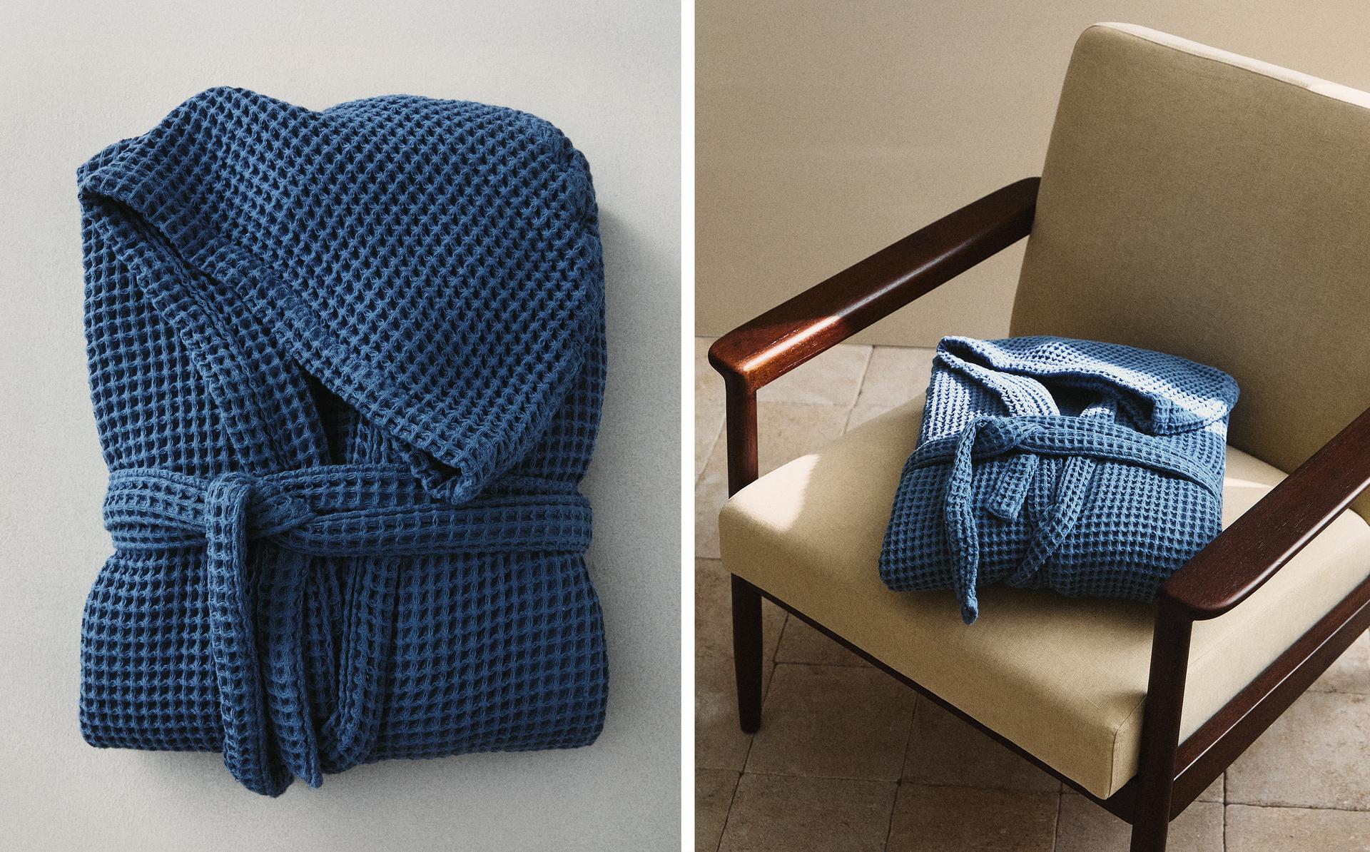 COTTON WAFFLE-TEXTURE BATHROBE COTTON WAFFLE-TEXTURE BATHROBE